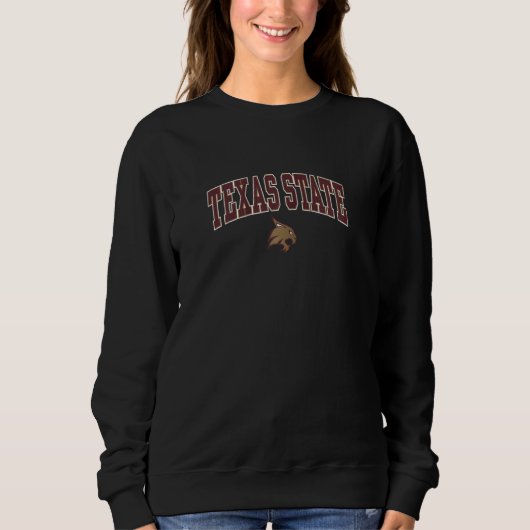 Texas State Bobcats Dames Boog Over Donker Heather Trui (Voorkant)