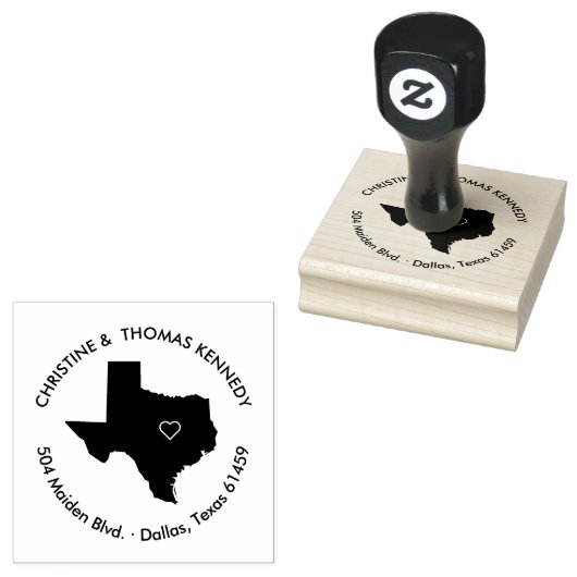 Texas State Bruiloft retour adres stempel (Gestempeld)