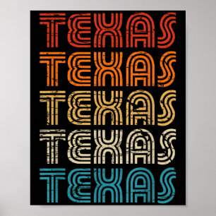 Texas State Country Retro Vintage Voor Mannen Vrou Poster
