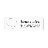 Texas State | Eenvoudige moderne zwarte kalligrafi Etiket (Voorkant)