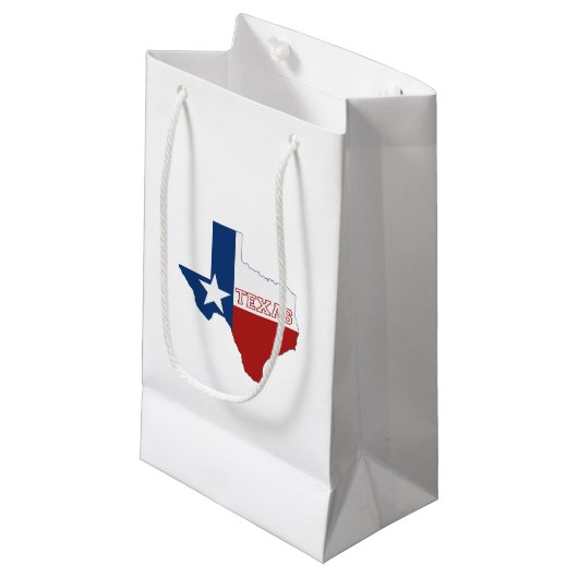 Texas State Flag and Map Klein Cadeauzakje (Voorkant Gekanteld)