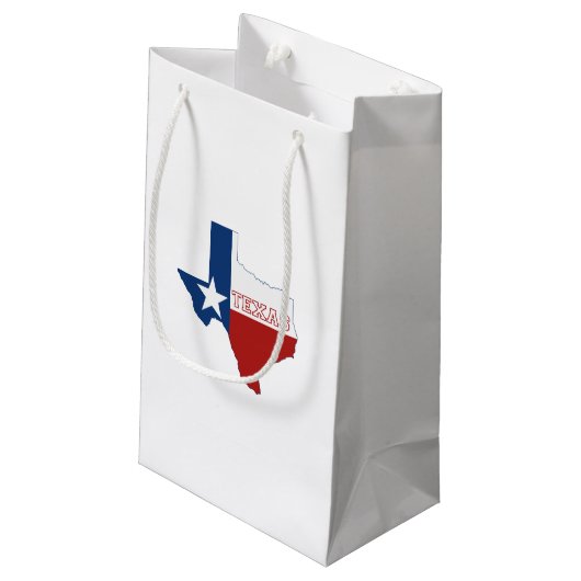Texas State Flag and Map Klein Cadeauzakje (Achterkant Gekanteld)