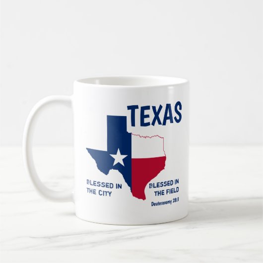TEXAS STATE FLAG Christelijke scripts geblesseerd Koffiemok (Links)