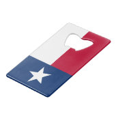 Texas State Flag Creditkaart Flessenopener (Voorkant Gekanteld)