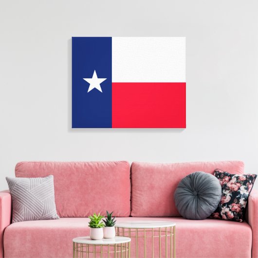 Texas State Flag Design Decor Canvas Afdruk (Insitu (Woonkamer))