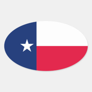Texas State Flag Design Ovale Sticker