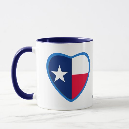 Texas State Flag Heart Mok (Links)
