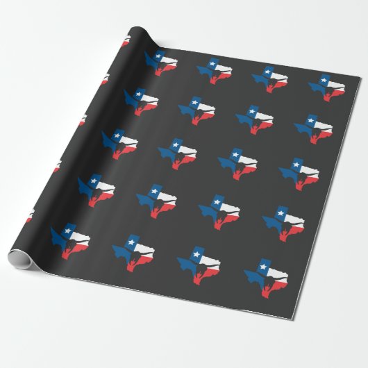 Texas State Flag Longhorn Silhouette Cadeaupapier (Uitgerold)