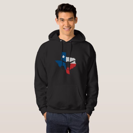 Texas State Flag Longhorn Silhouette Hoodie (Voorkant volledig)
