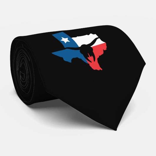 Texas State Flag Longhorn Silhouette Stropdas (Opgerold)