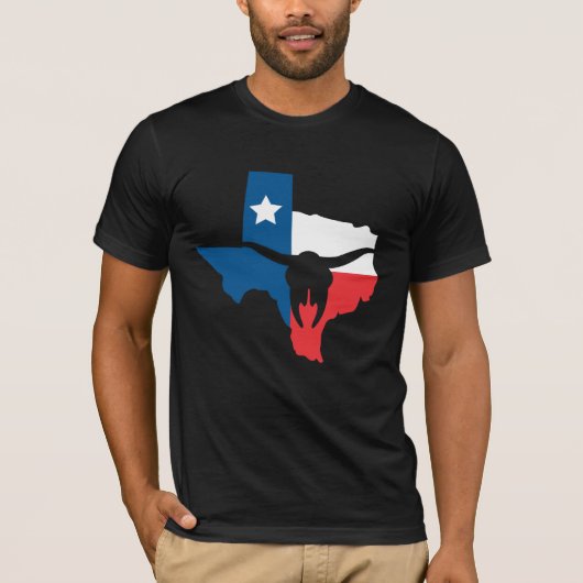 Texas State Flag Longhorn Silhouette T-shirt (Voorkant)