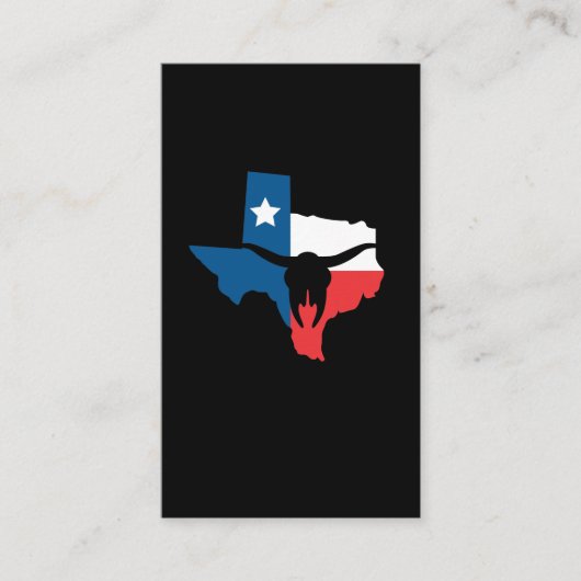 Texas State Flag Longhorn Silhouette Visitekaartje (Voorkant)