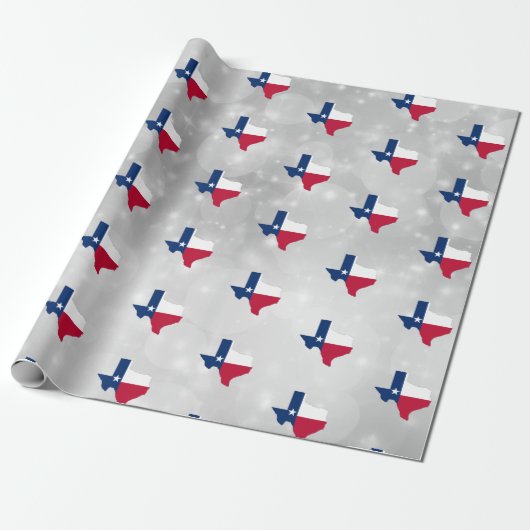 Texas State Flag Map Cadeaupapier (Uitgerold)
