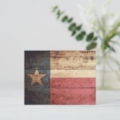 Texas State Flag op Old Wood Grain Briefkaart (Staand voorkant)