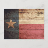 Texas State Flag op Old Wood Grain Briefkaart (Voorkant)