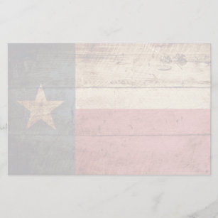 Texas State Flag op Old Wood Grain Briefpapier