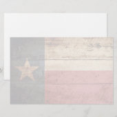 Texas State Flag op Old Wood Grain Briefpapier (Voorkant / Achterkant)
