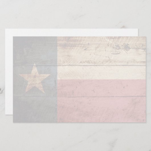 Texas State Flag op Old Wood Grain Briefpapier (Voorkant / Achterkant)
