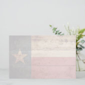 Texas State Flag op Old Wood Grain Briefpapier (Staand voorkant)