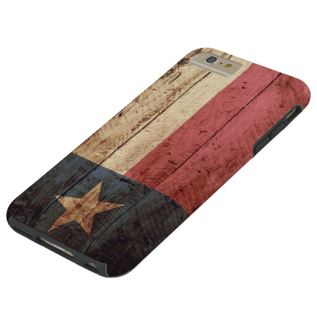 Texas State Flag op Old Wood Grain Case-Mate iPhone Case (Bovenkant)