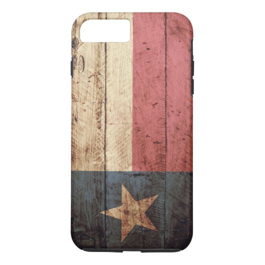 Texas State Flag op Old Wood Grain Case-Mate iPhone Case (Achterkant)