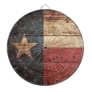 Texas State Flag op Old Wood Grain Dartbord