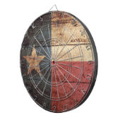 Texas State Flag op Old Wood Grain Dartbord (Voorkant Rechts)