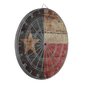 Texas State Flag op Old Wood Grain Dartbord (Voorkant Links)