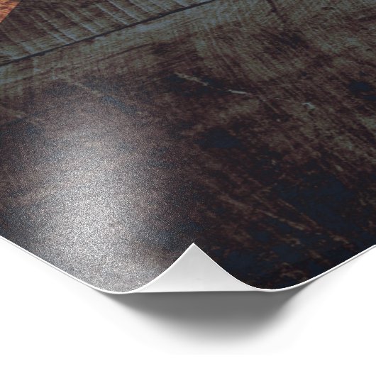 Texas State Flag op Old Wood Grain Foto Afdruk (Hoek)