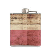 Texas State Flag op Old Wood Grain Heupfles (Achterkant)