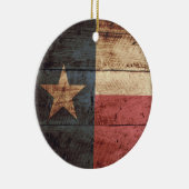 Texas State Flag op Old Wood Grain Keramisch Ornament (Rechts)