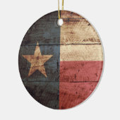 Texas State Flag op Old Wood Grain Keramisch Ornament (Links)