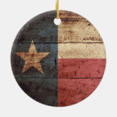 Texas State Flag op Old Wood Grain Keramisch Ornament (Achterkant)
