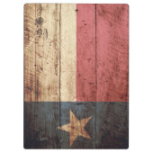 Texas State Flag op Old Wood Grain Klembord (Achterkant)