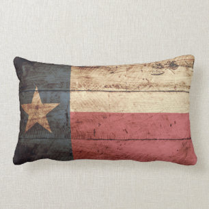 Texas State Flag op Old Wood Grain Kussen