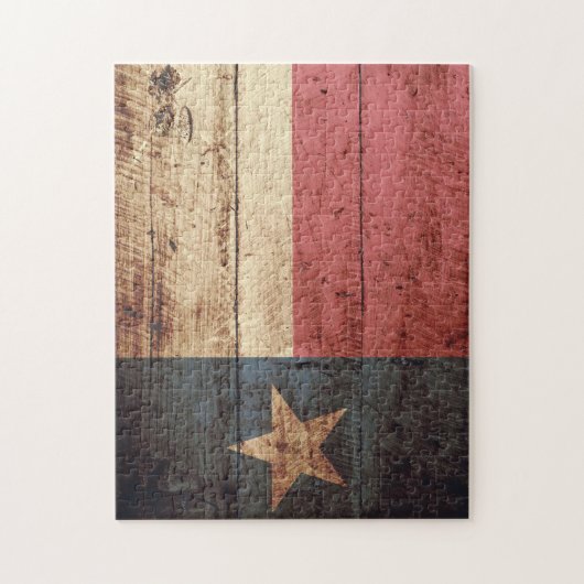Texas State Flag op Old Wood Grain Legpuzzel (Verticaal)