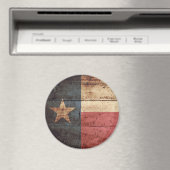 Texas State Flag op Old Wood Grain Magneet (Insitu (Vaatwasser))