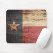 Texas State Flag op Old Wood Grain Muismat (Met muis)