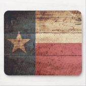 Texas State Flag op Old Wood Grain Muismat (Voorkant)