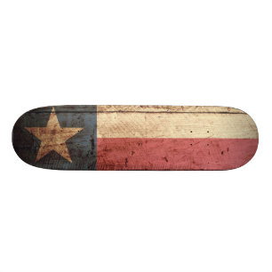 Texas State Flag op Old Wood Grain Persoonlijk Skateboard