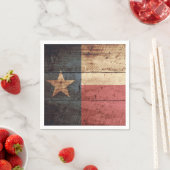 Texas State Flag op Old Wood Grain Servet (Insitu)