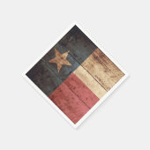 Texas State Flag op Old Wood Grain Servet (Hoek)