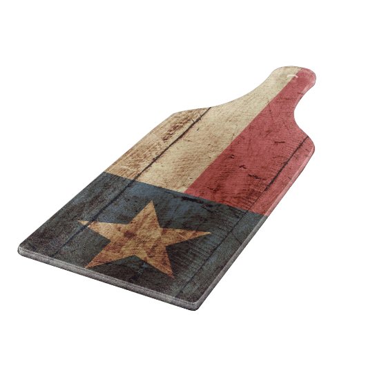Texas State Flag op Old Wood Grain Snijplank (Hoek)