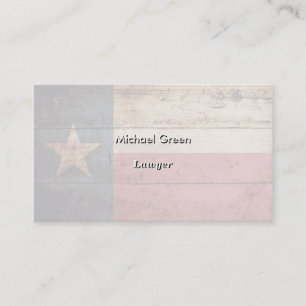 Texas State Flag op Old Wood Grain Visitekaartje