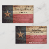 Texas State Flag op Old Wood Grain Visitekaartje (Voorkant / Achterkant)