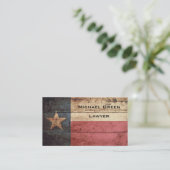 Texas State Flag op Old Wood Grain Visitekaartje (Staand voorkant)