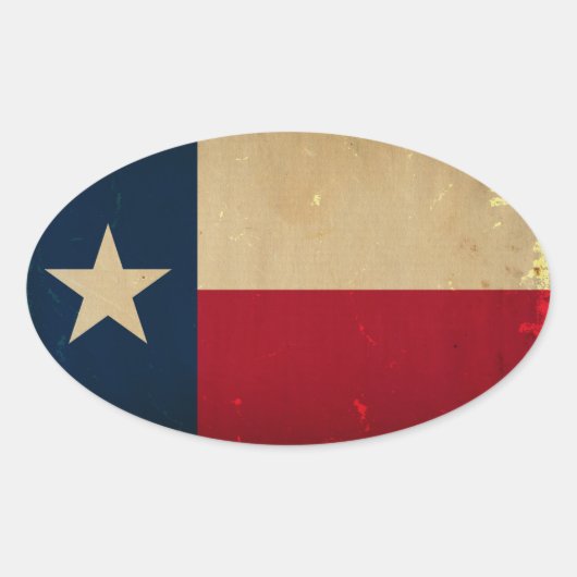 Texas State Flag  Ovale Sticker (Voorkant)