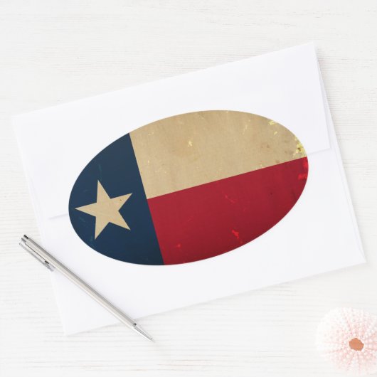Texas State Flag  Ovale Sticker (Envelop)