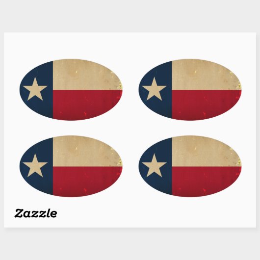 Texas State Flag Ovale Sticker (Vel)