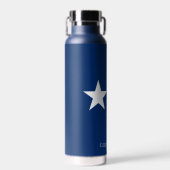 Texas State Flag Personaliseert Name Hot of Cold Waterfles (Voorkant)